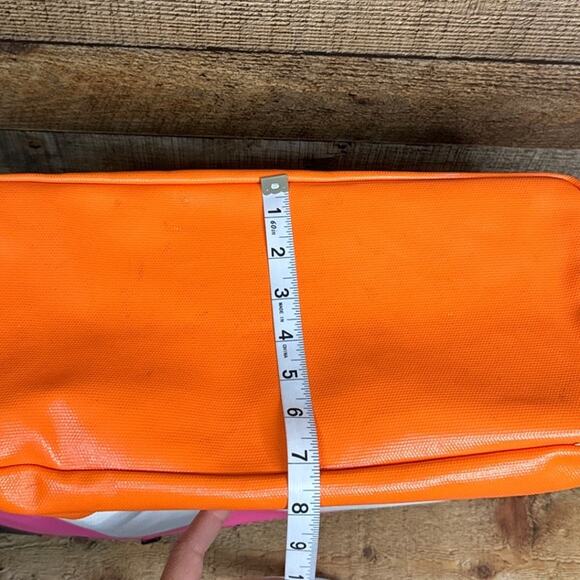 Kate Spade Cabana Striped Harmony Tote Bag Purse Black Pink White Orange - Picture 14 of 14